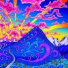 Nature Mountain Trippy Art paint by numbers