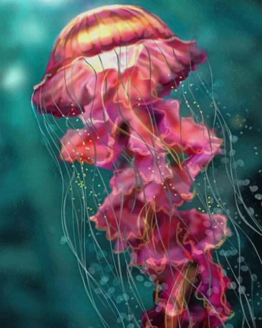 Pink Jellyfish Paint by numbers