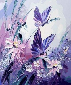 Purple Butterflies paint by numbers