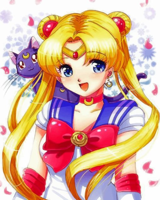 Sailor Moon And Her Cat Paint by numbers