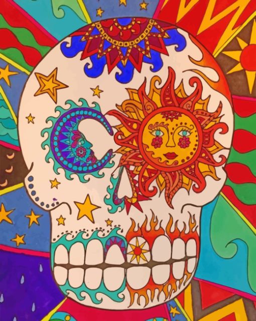 Folk Art Skull paint by numbers