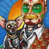 Sugar Skull Man And His Pet paint by numbers