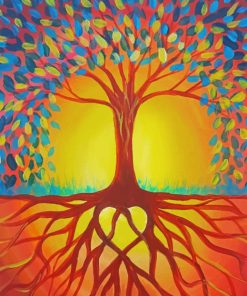 Sunset Tree Of Life Paint by number