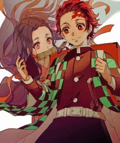 Tanjiro And Nezuko paint by numbers