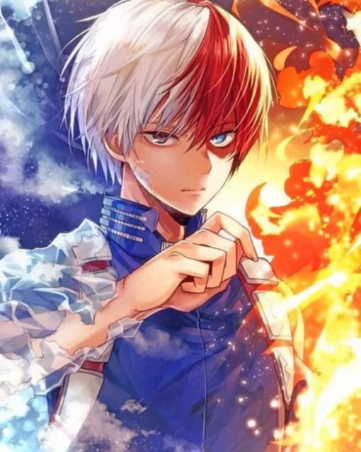 Todoroki From My Hero Academia paint by numbers