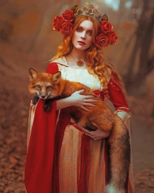 Wolf And Woman Paint by numbers