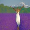 Woman In A Purple Field Paint by numbers