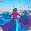 Woman Watching Air Balloons Paint by numbers