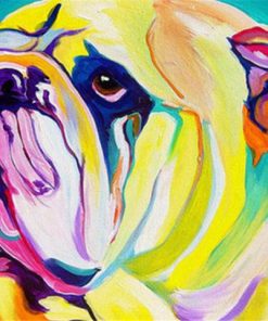 Colorful Bulldog Art Paint by numbers