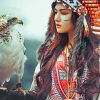 Aesthetic American Native woman paint by numbers