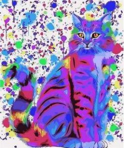 Colorful Cat Art Paint by numbers