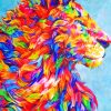 Colorful Lion paint by numbers