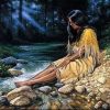 Native American Woman On River Paint by numbers