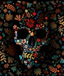 Flowerly Darkness Skull Paint by numbers