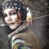 Fierce Native American Woman Warrior paint by numbers