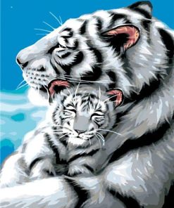 White Tiger With His Cub Paint by numbers