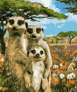 Meerkat Family Paint by numbers