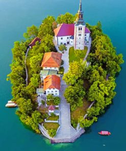 Lake Bled Slovenia paint by numbers