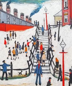 Lowry The Steps Cropped Paint by numbers