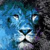 blue abstract lion Paint by numbers