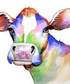 Colorful Cow Piant by numbers