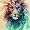 Colorful Lion head Paint by numbers