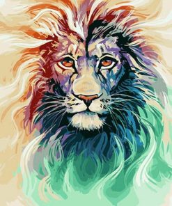 Colorful Lion head Paint by numbers