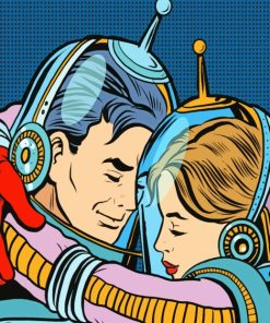 Pop Art Astronaut Couple paint by numbers