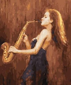 Saxophone Woman Paint by numbers