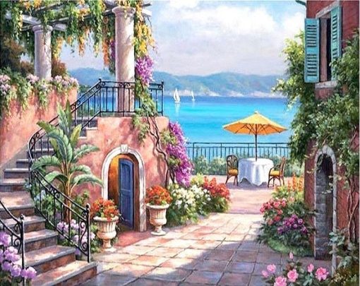 Mediterranean Seaside Paint by numbers