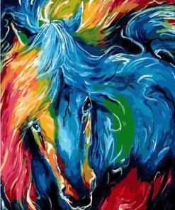 Colorful Abstract Horse Paint by numbers