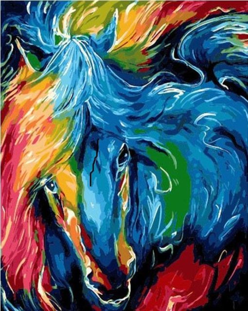 Colorful Abstract Horse Paint by numbers