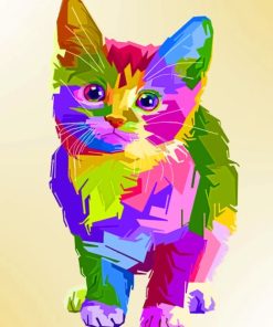 Rainbow Pop Art Cat Paint by numbers