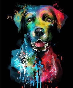 Colorful Companion Dog Paint by numbers