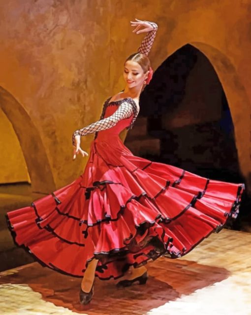 Spanish Flamenco Dancer Paint by numbers