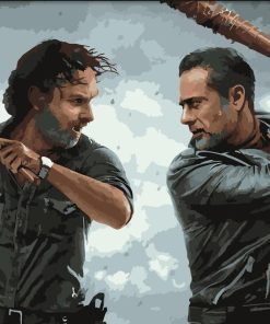 Negan And Rick Fight paint by numbers