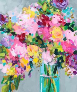 Abstract Colorful Flowers Paint by numbers