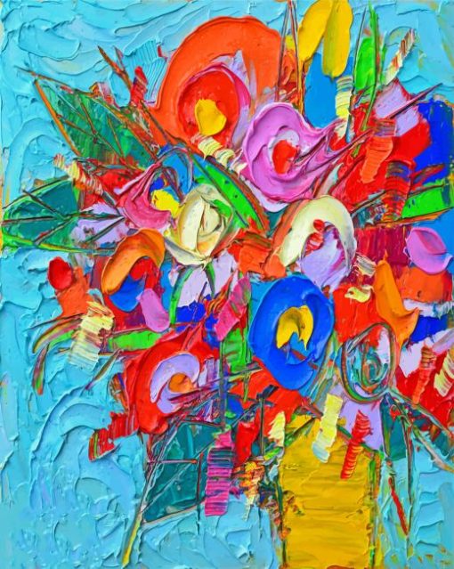 Abstract Vase Of Flowers Paint by numbers