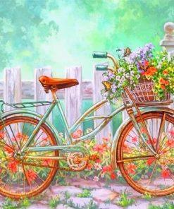 Aesthetic Bicycle With Flowers paint by numbers