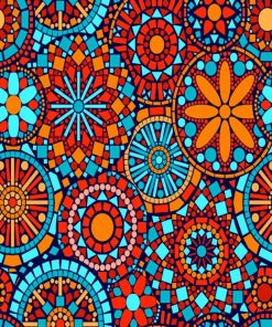 Aesthetic Orange And Blue Mandala Paint by numbers