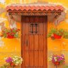 Aesthetic Brown Wooden Door paint by numbers