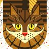 Aesthetic Cat Charley Harper Paint by numbers