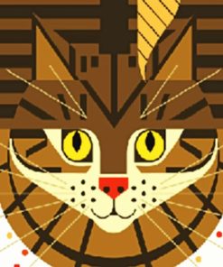 Aesthetic Cat Charley Harper Paint by numbers