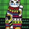 Aesthetic Cat Folk Art Paint by numbers