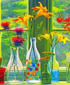 Aesthetic Flowers In A Bottle Paint by numbers