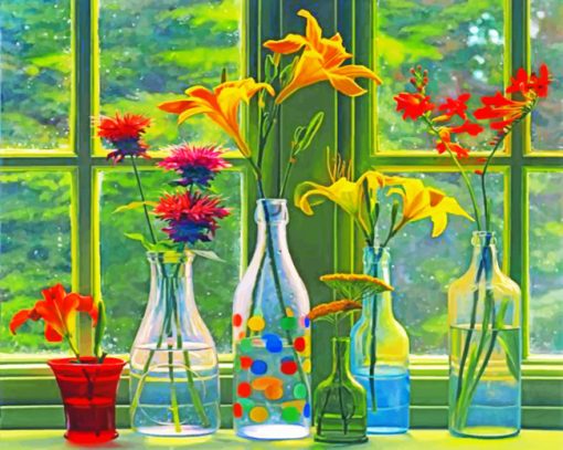 Aesthetic Flowers In A Bottle Paint by numbers