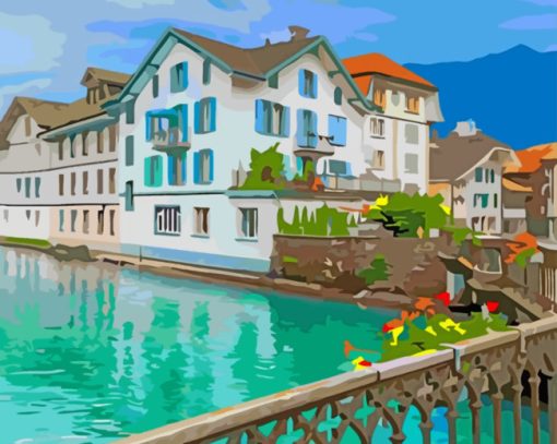 Interlaken Switzerland paint by numbers