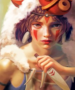 Aesthetic Princess Mononoke paint by numbers