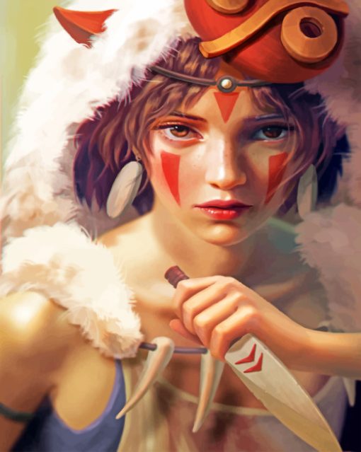 Aesthetic Princess Mononoke paint by numbers