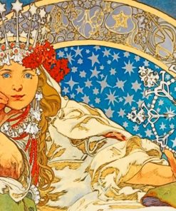 Aesthetic Queen By Alphonse Mucha Paint by numbers